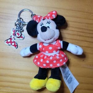 Disney Parks Minnie Mouse Bag Charm Keychain Plush